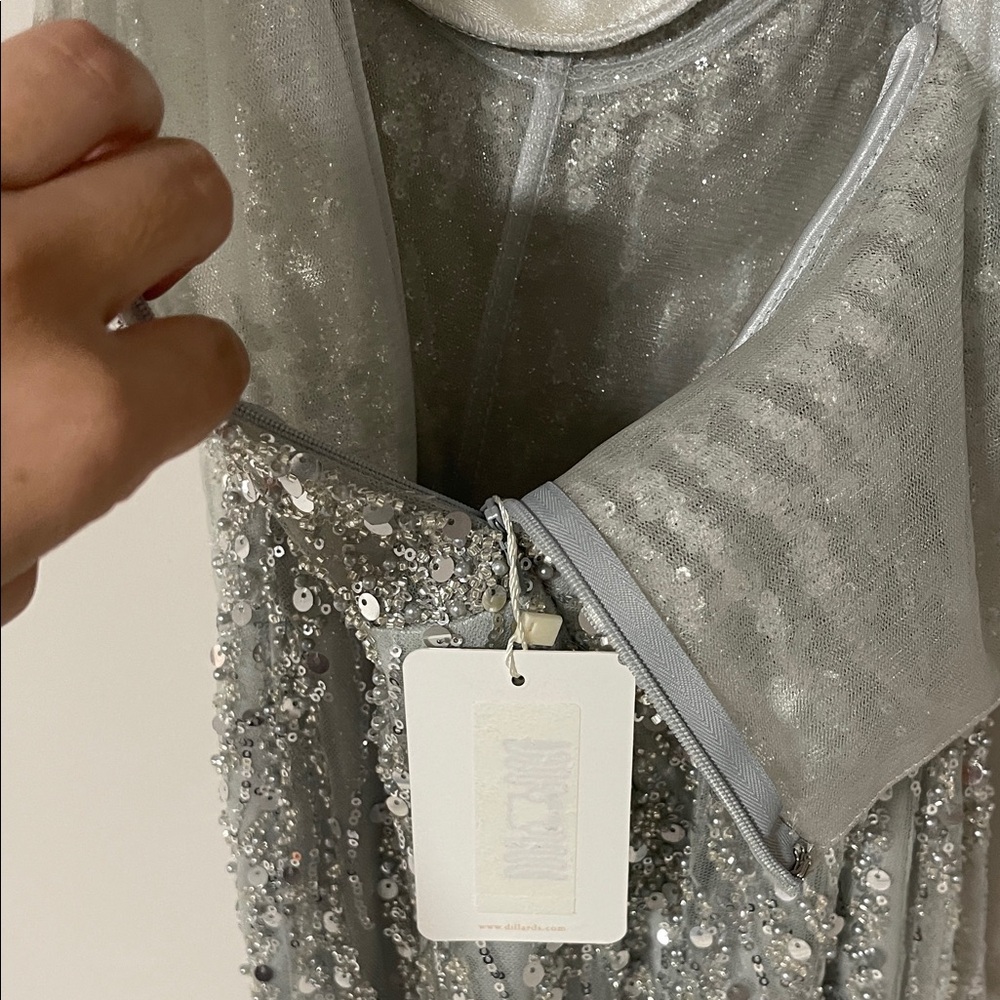 Gianni Bini Silver One-Shoulder Maxi Dress size 3 NWT - Picture 11 of 11